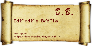 Dömös Béla névjegykártya