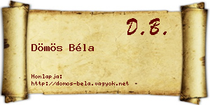 Dömös Béla névjegykártya