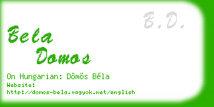 bela domos business card